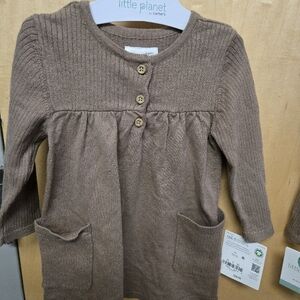Little Planet by Carter's Brown Knit Dress